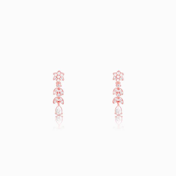 Giva 925 Silver Rose Gold Floral Splurge Earrings : ER02222