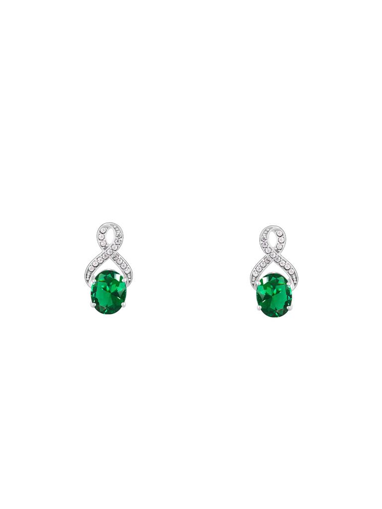 Giva 925 Sterling Silver Green Stone Oval Earring