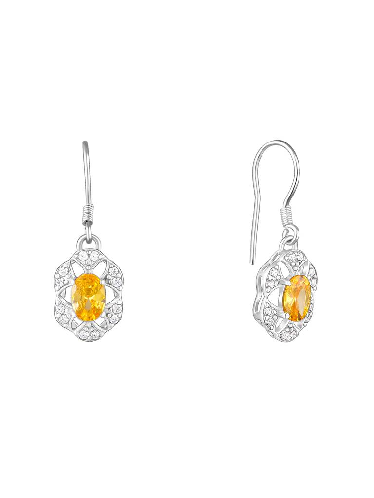 Giva 925 Sterling Silver Chromatic Citrine Earrings