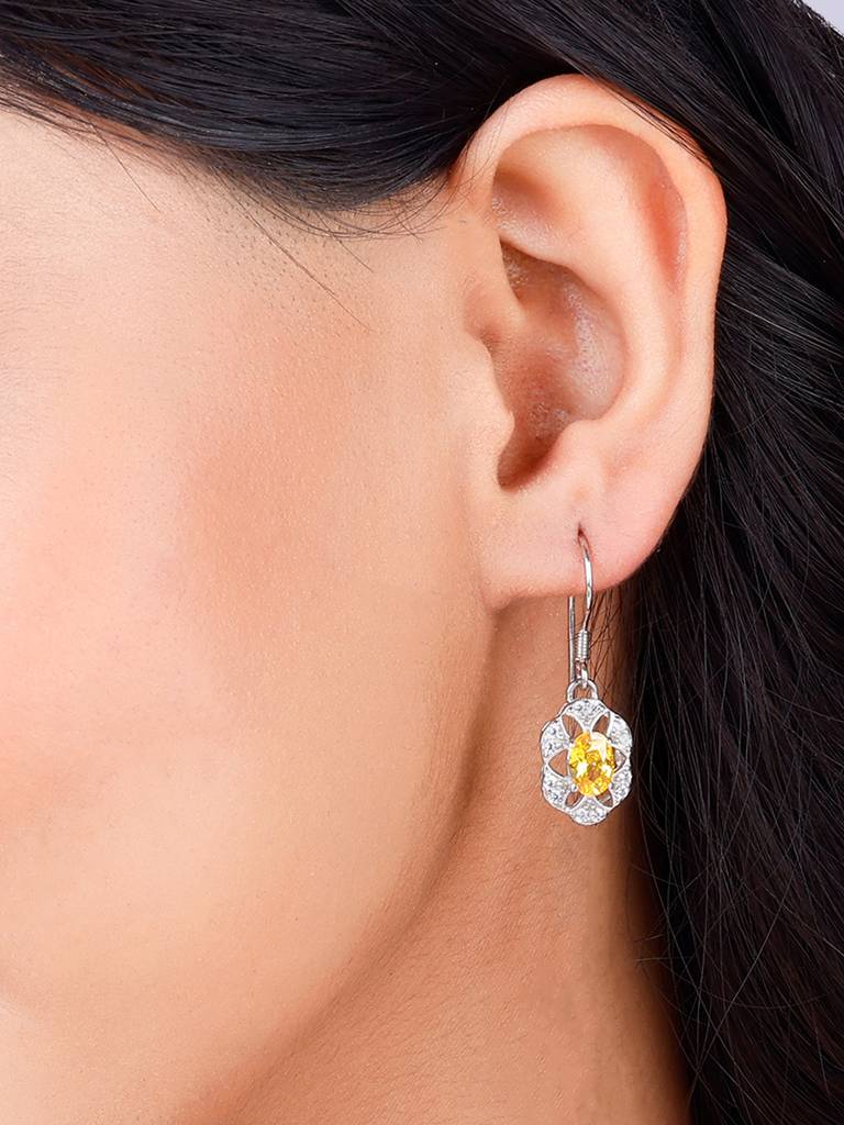 Giva 925 Sterling Silver Chromatic Citrine Earrings