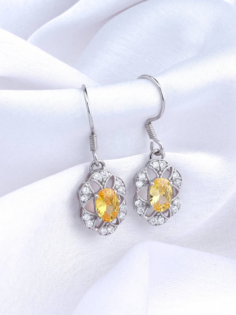 Giva 925 Sterling Silver Chromatic Citrine Earrings