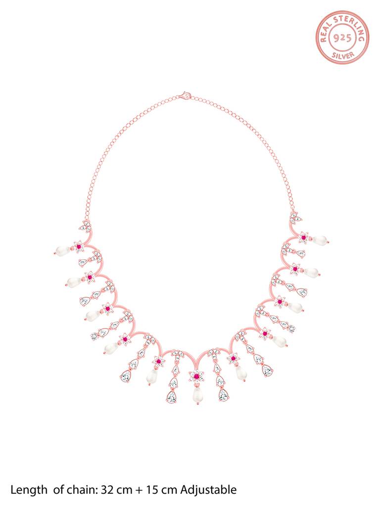 Giva 925 Sterling Silver Rose Gold Pearl Kissed Drops Set Of Two
