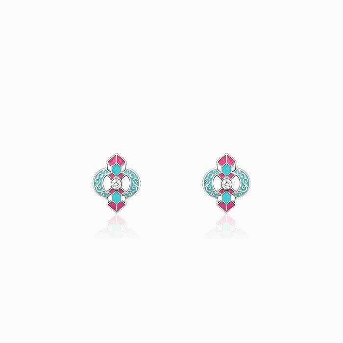 Oxidized Silver Quatrefoil Earrings : ER02243