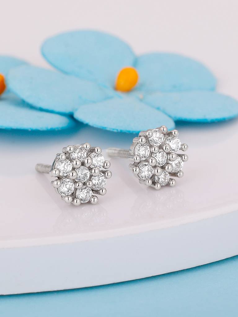 Giva 925 Sterling Silver Floral Elegant Earrings