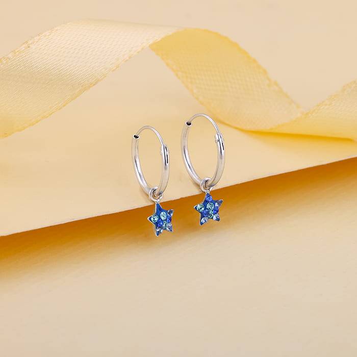 Giva 925 Sterling Silver Little Star Kids Hoop Earrings| Drops To Gift Women & Girls | Wit : ER02268
