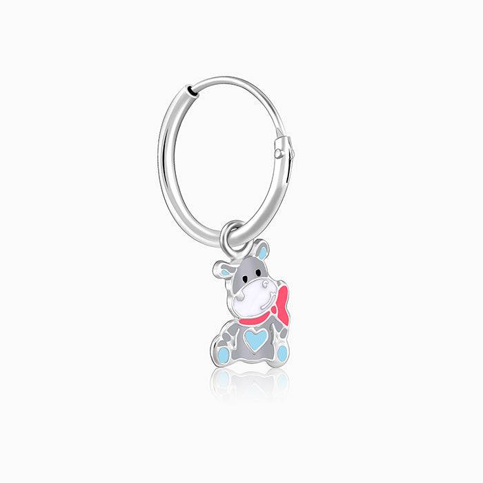 Giva 925 Sterling Silver Playful Hippo Kids Hoop Earrings|Studs To Gifts For Kids | With C : ER02269