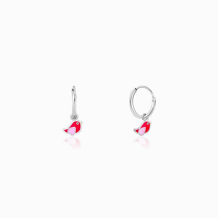 Giva 925 Sterling Silver Rosy Bird Kids Hoop Earrings|Studs To Gifts For Kids | With Certi : ER02271