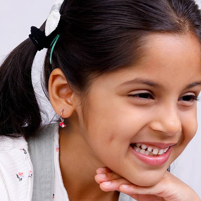 Giva 925 Sterling Silver Rosy Bird Kids Hoop Earrings|Studs To Gifts For Kids | With Certi : ER02271