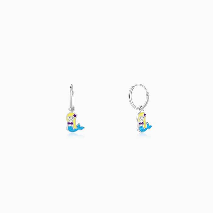 Giva 925 Silver Little Mermaid Kids Hoop Earrings : ER02274