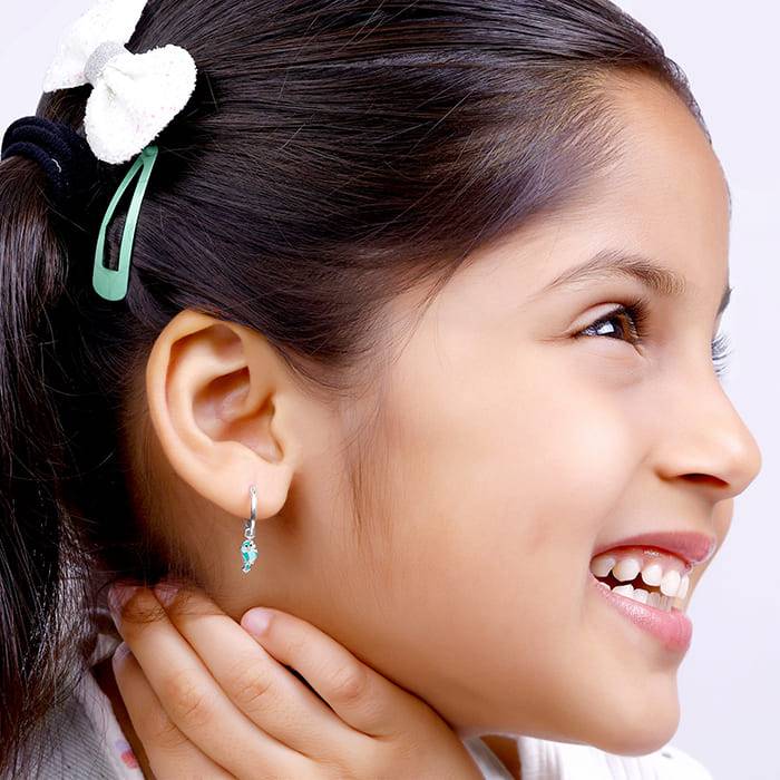 Giva 925 Sterling Silver Bubbly Bird Kids Hoop Earrings|Studs To Gifts For Kids | With Cer : ER02278