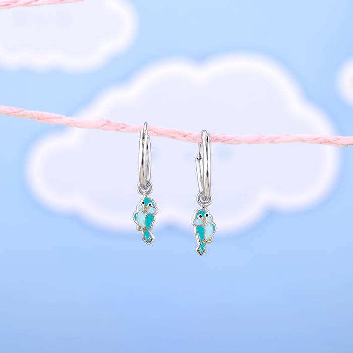 Giva 925 Sterling Silver Bubbly Bird Kids Hoop Earrings|Studs To Gifts For Kids | With Cer : ER02278