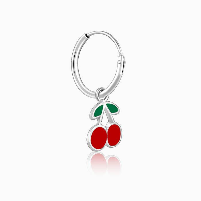 Giva 925 Sterling Silver Red Cherry Kids Hoop Earrings|Studs To Gifts For Kids | With Cert : ER02279