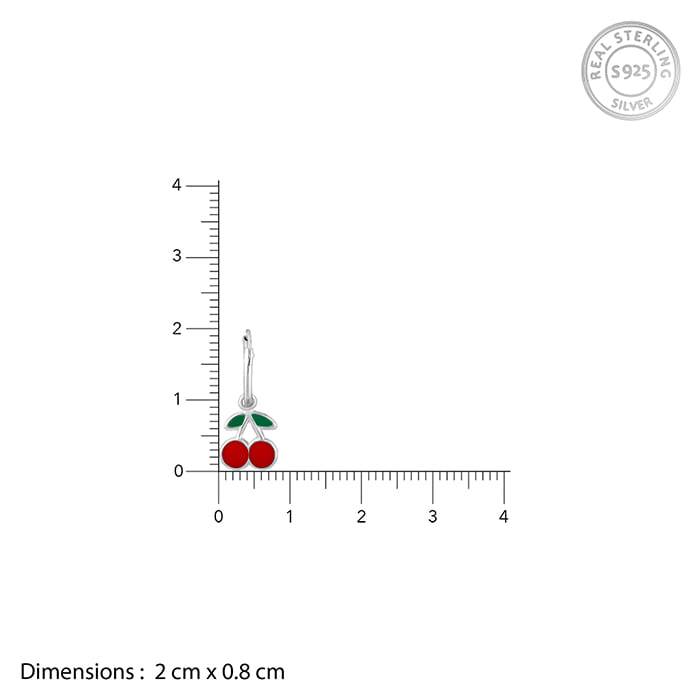Giva 925 Sterling Silver Red Cherry Kids Hoop Earrings|Studs To Gifts For Kids | With Cert : ER02279