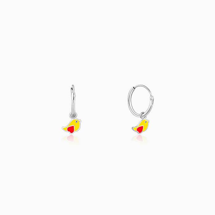 Giva 925 Sterling Silver Sunny Bird Kids Hoop Earrings|Studs To Gifts For Kids | With Cert : ER02281