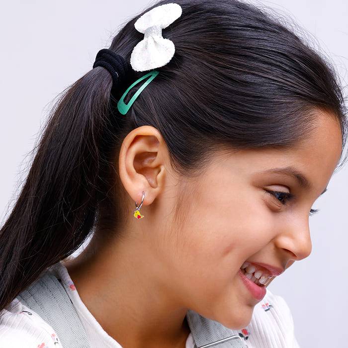 Giva 925 Sterling Silver Sunny Bird Kids Hoop Earrings|Studs To Gifts For Kids | With Cert : ER02281