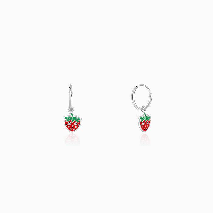 Giva 925 Sterling Silver Fresh Strawberry Kids Hoop Earrings| Studs To Gift Women & Girls  : ER02282