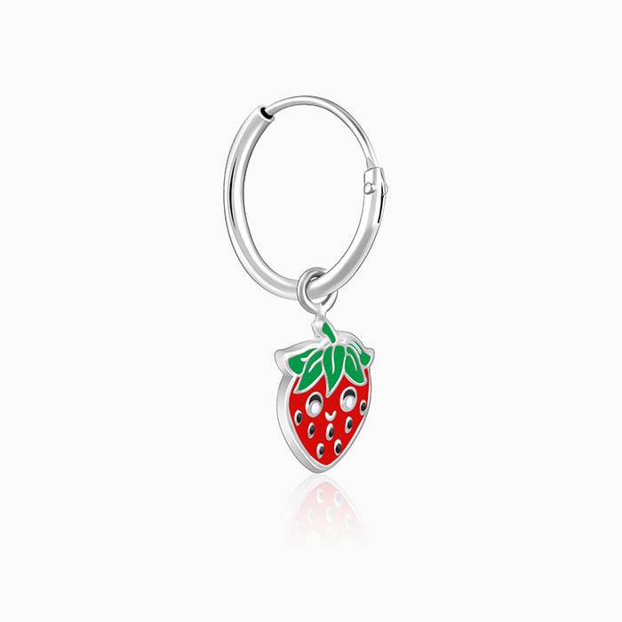 Giva 925 Sterling Silver Fresh Strawberry Kids Hoop Earrings| Studs To Gift Women & Girls  : ER02282