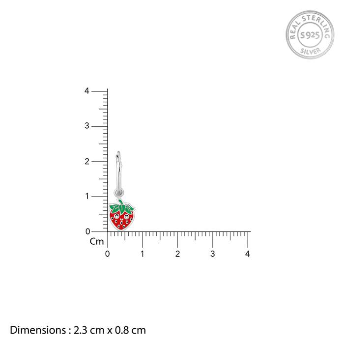 Giva 925 Sterling Silver Fresh Strawberry Kids Hoop Earrings| Studs To Gift Women & Girls  : ER02282