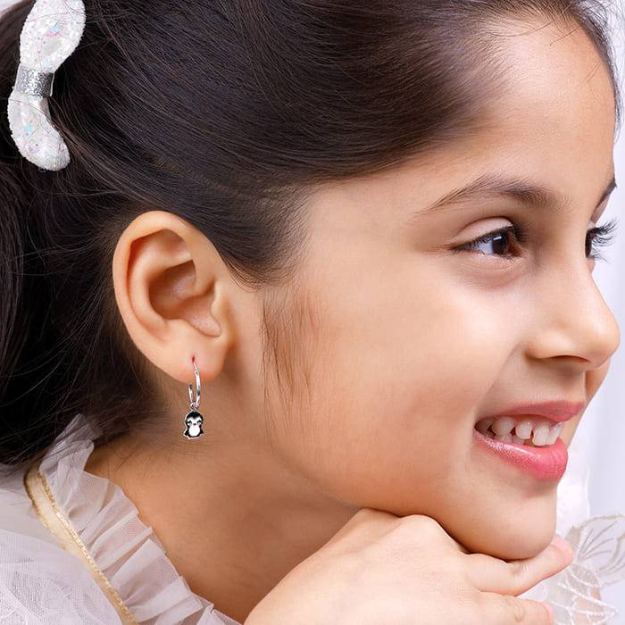 Giva 925 Sterling Silver Puffins Kids Hoop Earrings|Studs To Gifts For Kids | With Certifi : ER02283