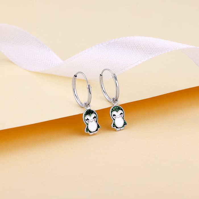 Giva 925 Sterling Silver Puffins Kids Hoop Earrings|Studs To Gifts For Kids | With Certifi : ER02283