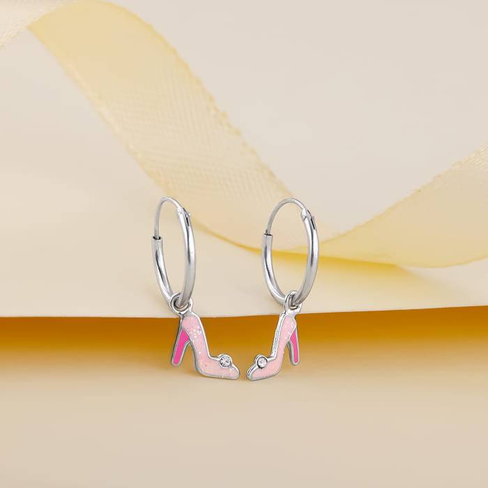 Giva 925 Sterling Silver Cinderella Shoes Kids Hoop Earrings|Studs To Gifts For Kids | Wit : ER02284
