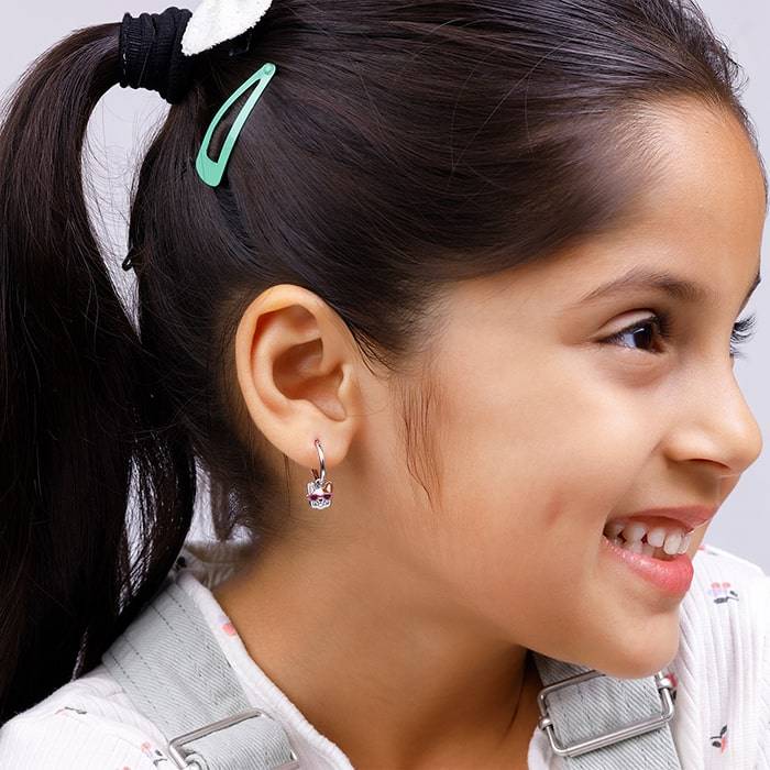 Giva 925 Sterling Silver Swag Dog Kids Hoop Earrings|Studs To Gifts For Kids | With Certif : ER02288