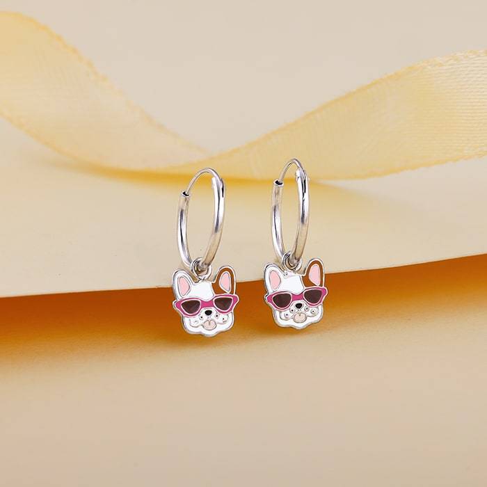 Giva 925 Sterling Silver Swag Dog Kids Hoop Earrings|Studs To Gifts For Kids | With Certif : ER02288
