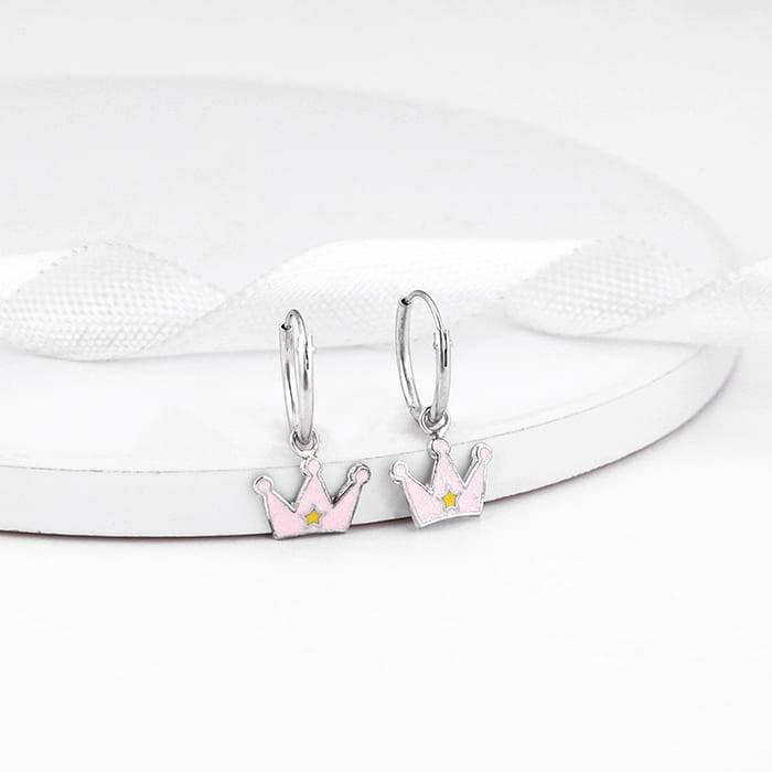 Giva 925 Sterling Silver Beauty Crown Kids Hoop Earrings| Drops To Gift Women & Girls | Wi : ER02291