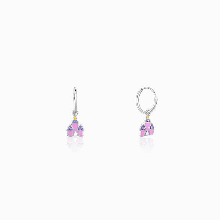 Giva 925 Silver Castle House Kids Hoop Earrings : ER02292