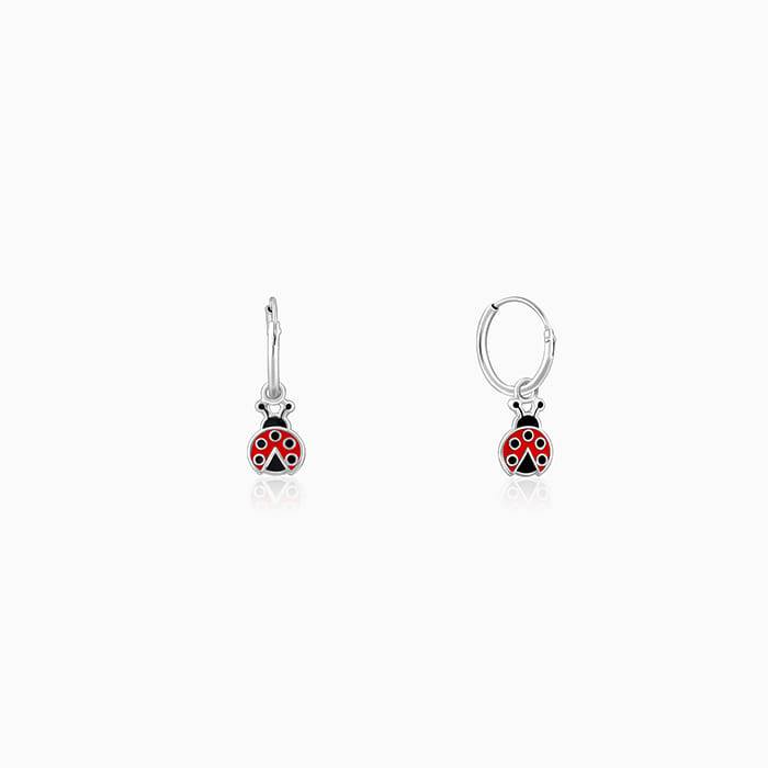 Giva 925 Sterling Silver Curious Ladybug Kids Hoop Earrings|Studs To Gifts For Kids | With : ER02295