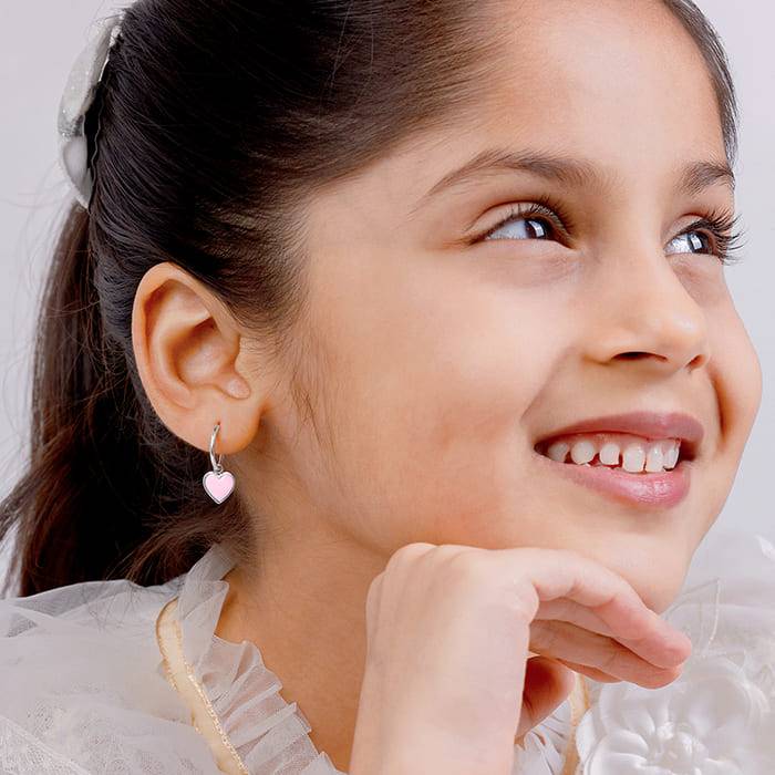 Giva 925 Sterling Silver Soothing Heart Kids Hoop Earrings|Studs To Gifts For Kids | With  : ER02297