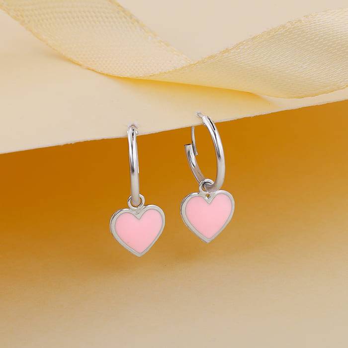 Giva 925 Sterling Silver Soothing Heart Kids Hoop Earrings|Studs To Gifts For Kids | With  : ER02297