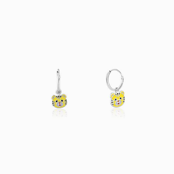 Giva 925 Silver Tiger Cub Kids Hoop Earrings : ER02298
