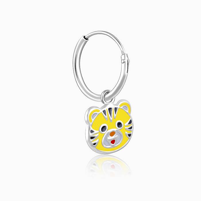 Giva 925 Silver Tiger Cub Kids Hoop Earrings : ER02298