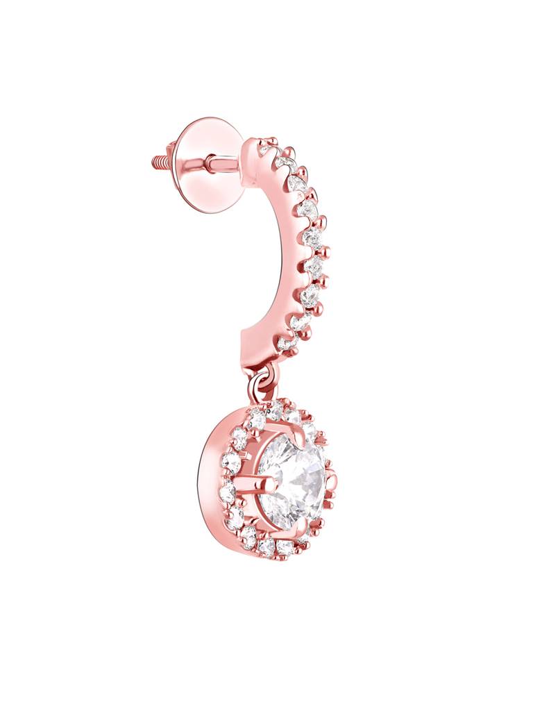 Giva 925 Sterling Silver Rose Gold Drizzle Drop Earrings