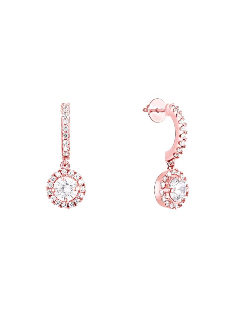 Giva 925 Sterling Silver Rose Gold Drizzle Drop Earrings