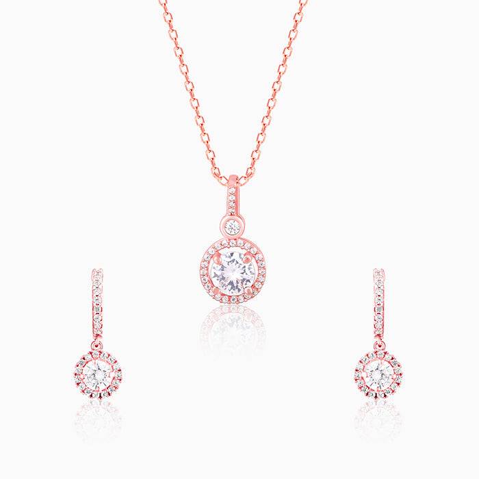 Rose Gold Drizzle Drop Set : ER02299PD02257