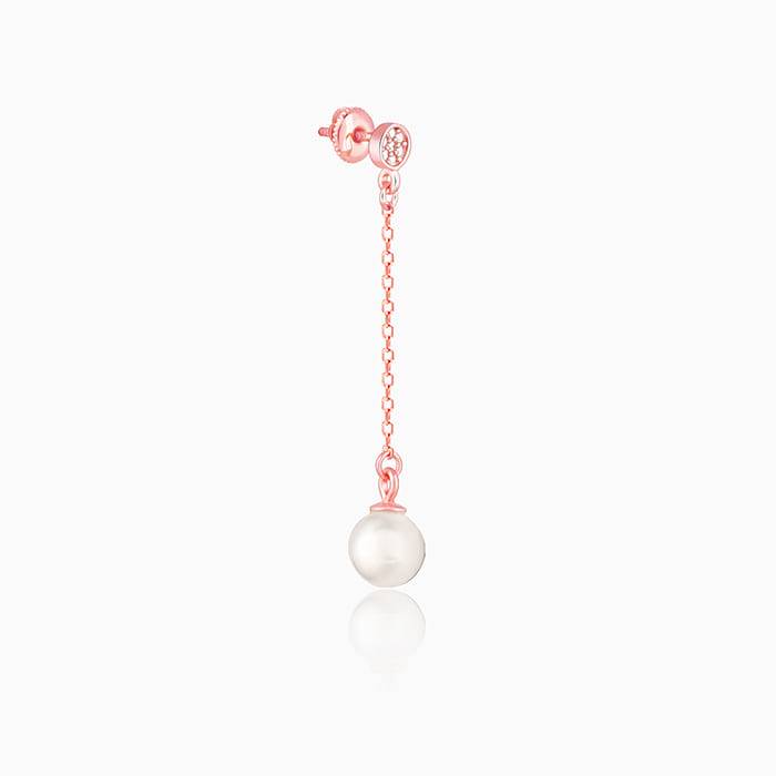 Giva 925 Sterling Silver Rose Gold Zircon Pearl Drop Earrings| Studs To Gift Women & Girls : ER02305