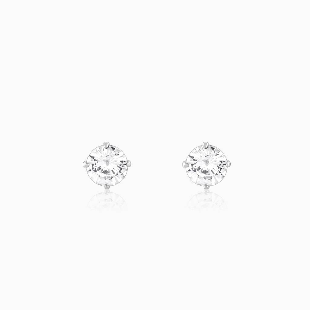 Zircon Stoned Silver Studs : ER02316