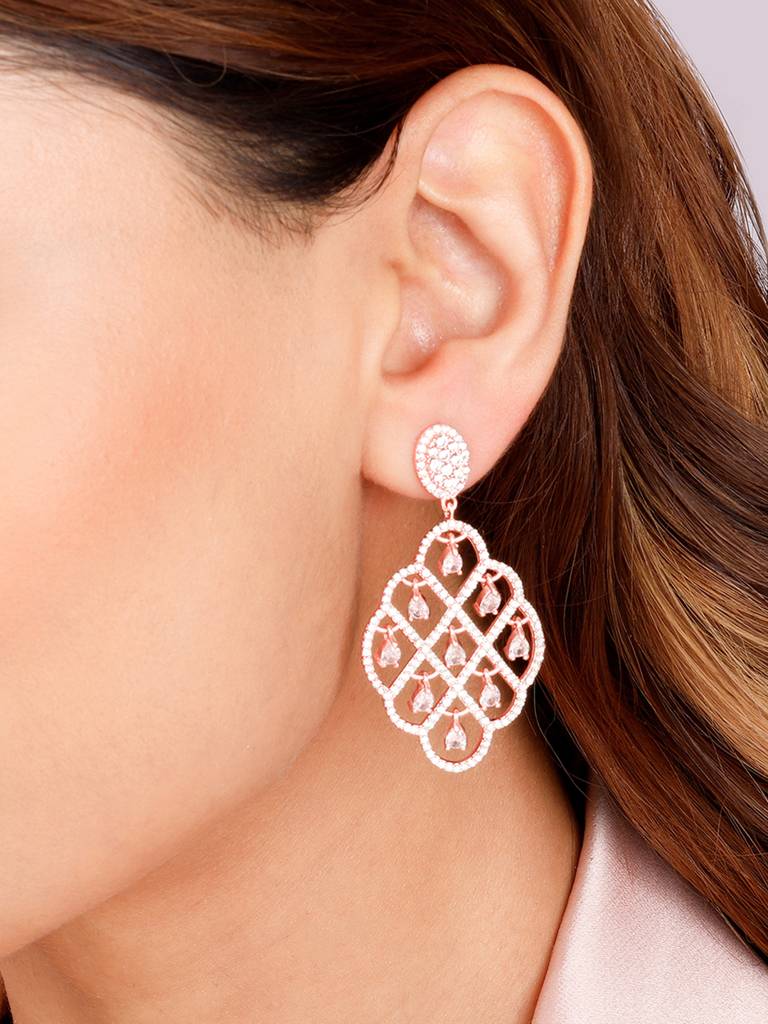 Giva 925 Sterling Silver Rose Gold Bask In The Beauty Earrings