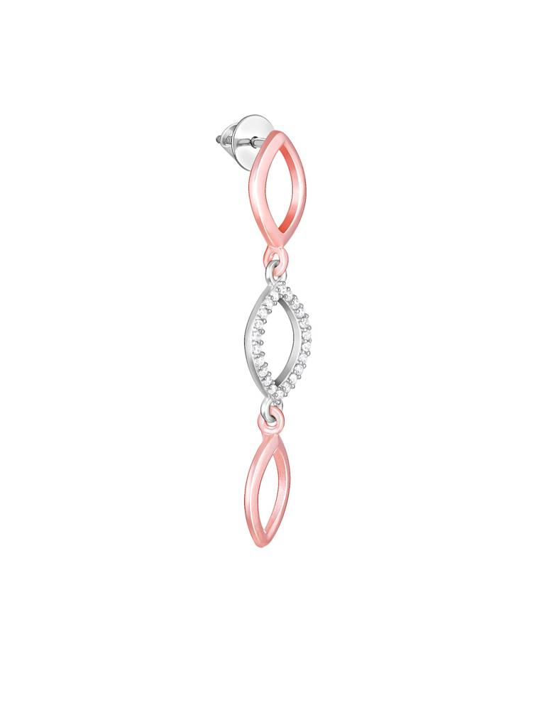 Giva 925 Sterling Silver Rose Gold And Silver Enchanting Look Earrings
