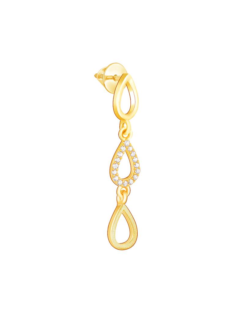 Giva 925 Sterling Silver Golden Paisley Layered Choker Earrings