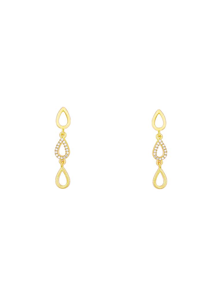 Giva 925 Sterling Silver Golden Paisley Layered Choker Earrings