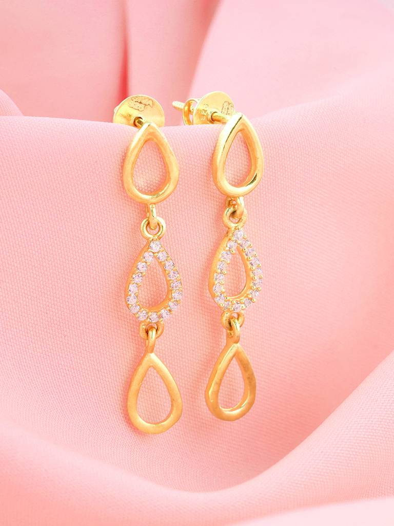 Giva 925 Sterling Silver Golden Paisley Layered Choker Earrings