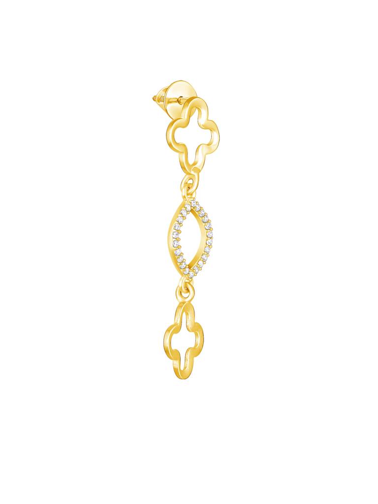 Giva 925 Sterling Silver Golden Precious Floral Earrings