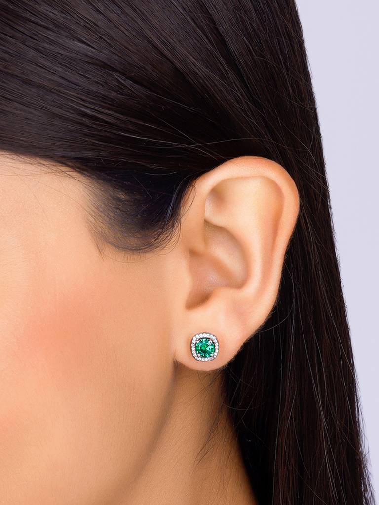 Giva 925 Sterling Silver Green Galaxy Earrings