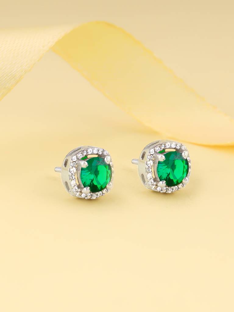 Giva 925 Sterling Silver Green Galaxy Earrings