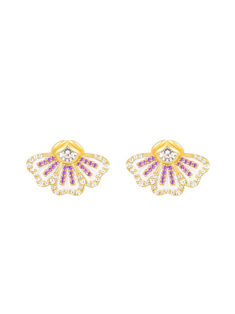 Giva 925 Sterling Silver Bhumi Golden Eyebright Stud Earrings