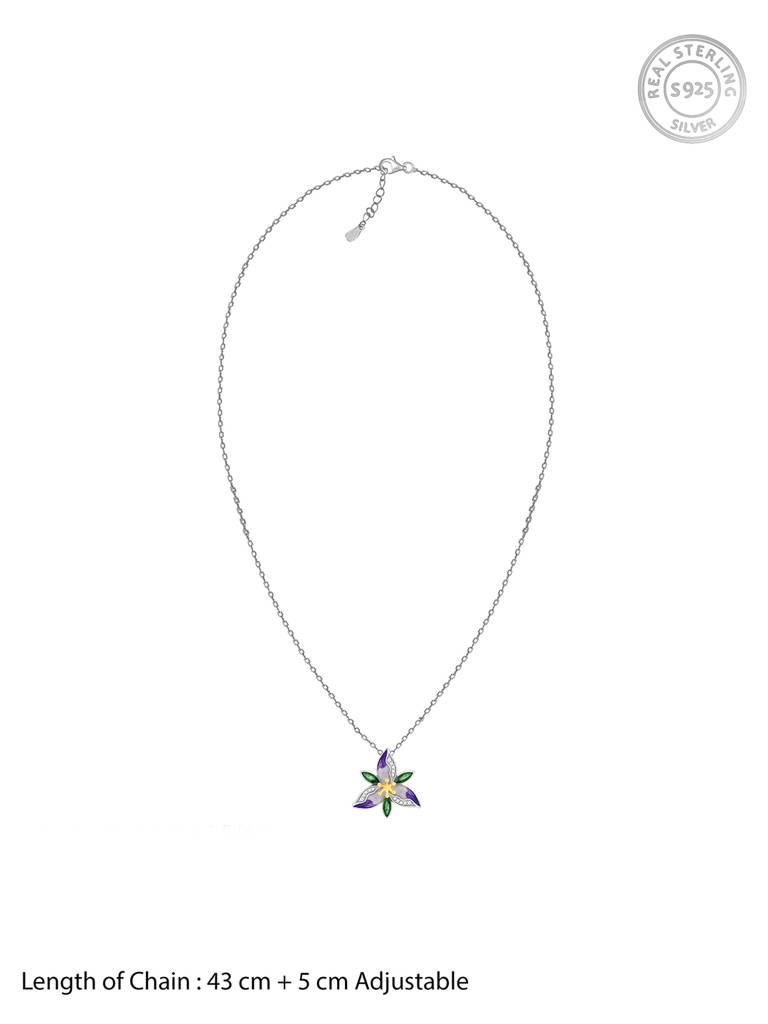 Giva 925 Sterling Silver Bhumi Silver Convertible Trillium Ring, Earrings And Chain