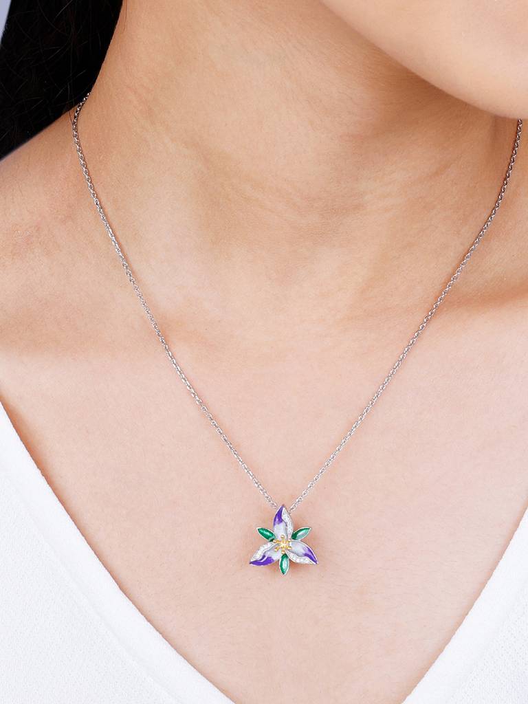 Giva 925 Sterling Silver Bhumi Silver Convertible Trillium Ring, Earrings And Chain